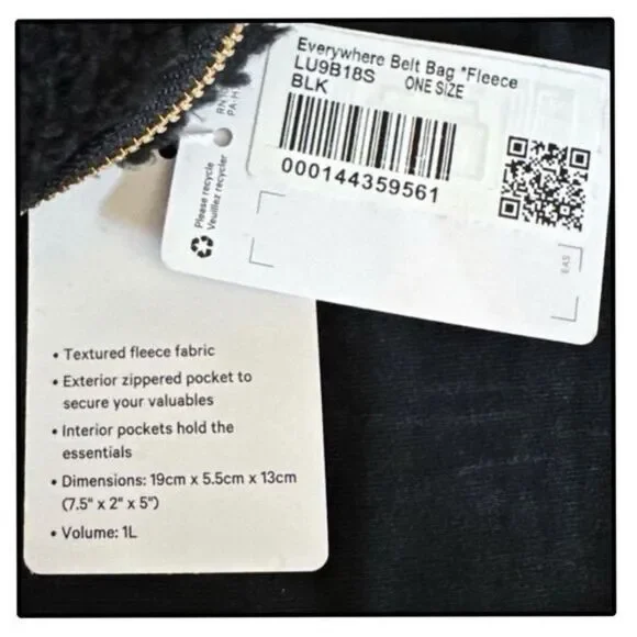 NWT Lululemon Everywhere Belt Bag Fleece Black - Picture 5 of 15